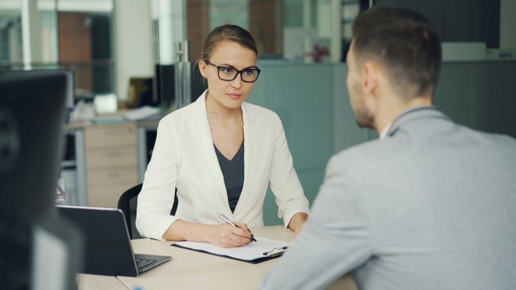 a recruiter during the interview