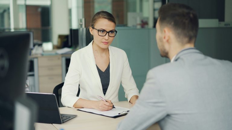 a recruiter during the interview
